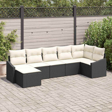 Soffset med kudde 7 pcs Svart konstrotting