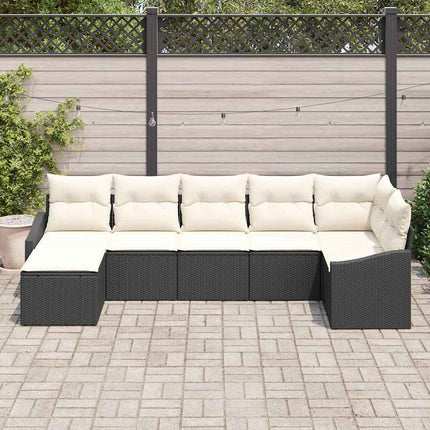 Soffset med kudde 7 pcs Svart konstrotting