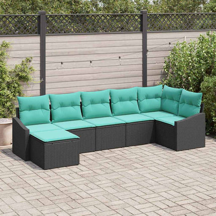 Soffset med kudde 7 pcs Svart konstrotting