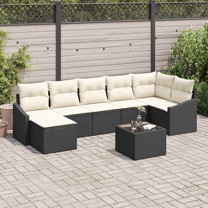 Soffset med kudde 8 pcs Svart konstrotting