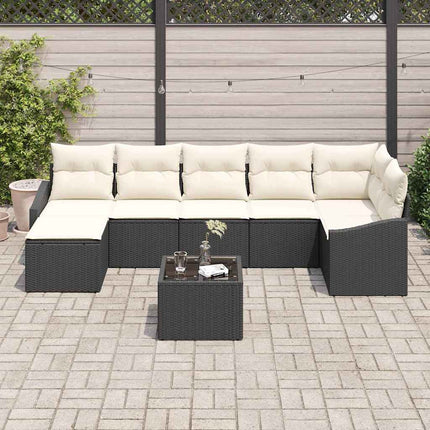 Soffset med kudde 8 pcs Svart konstrotting