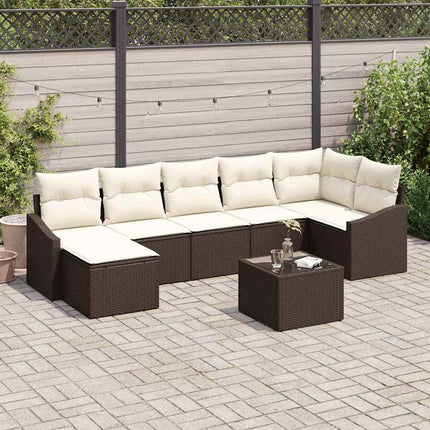 Soffset med kudde 8 pcs Brun konstrotting