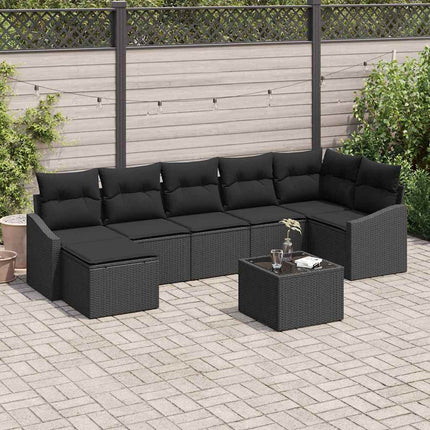 Soffset med kudde 8 pcs Svart konstrotting