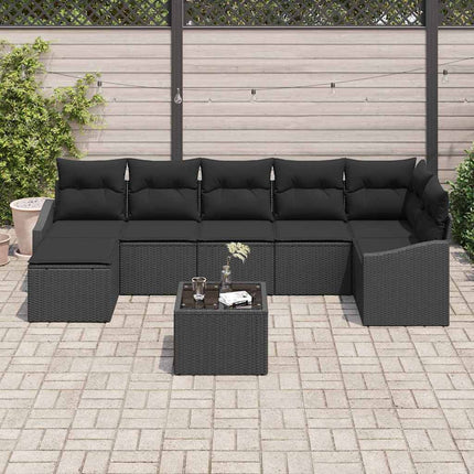 Soffset med kudde 8 pcs Svart konstrotting