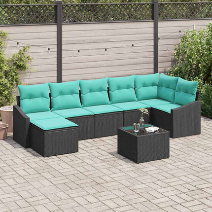 Soffset med kudde 8 pcs Svart konstrotting