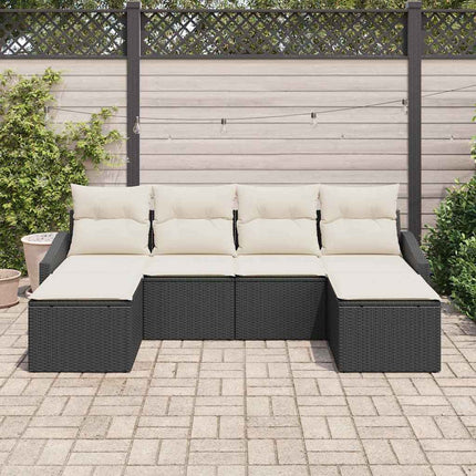 Soffset med kudde 6 pcs Svart konstrotting