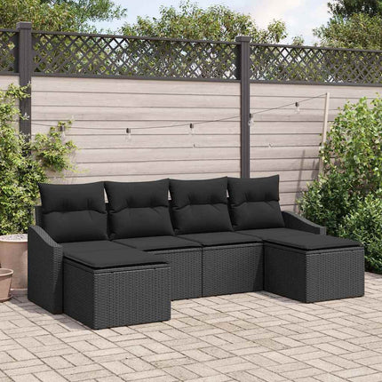 Soffset med kudde 6 pcs Svart konstrotting