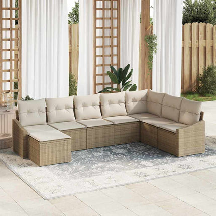 Soffset med kudde 8 pcs Beige konstrotting