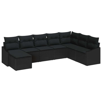 Soffset med kudde 8 pcs Svart konstrotting
