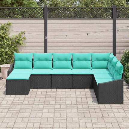 Soffset med kudde 8 pcs Svart konstrotting