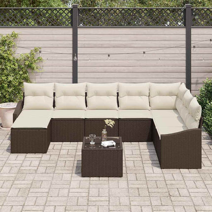 Soffset med kudde 9 pcs Brun konstrotting