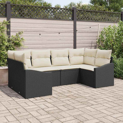 Soffset med kudde 6 pcs Svart konstrotting
