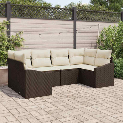 Soffset med kudde 6 pcs Brun konstrotting