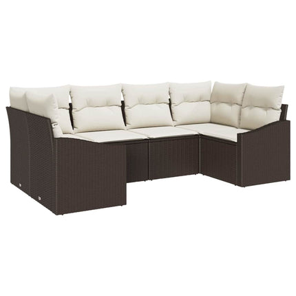 Soffset med kudde 6 pcs Brun konstrotting