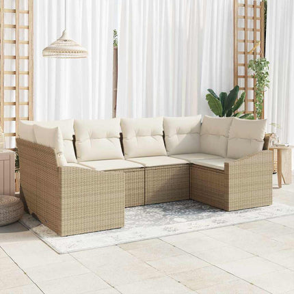 Soffset med kudde 6 pcs Beige konstrotting