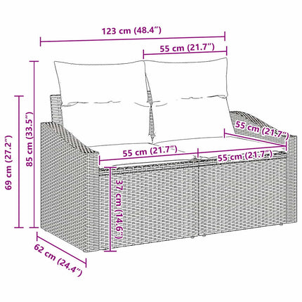 Soffset 7 st Svart konstrotting