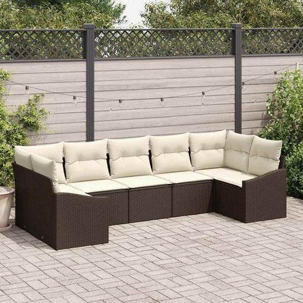 Soffset med kudde 7 pcs Brun konstrotting