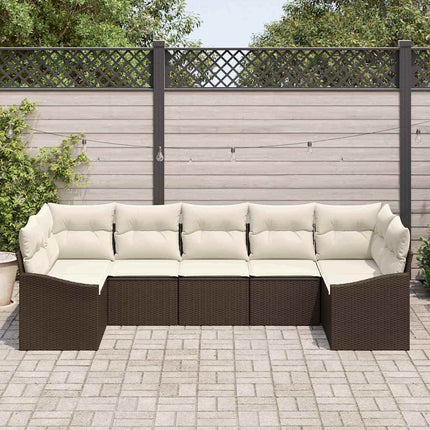 Soffset med kudde 7 pcs Brun konstrotting