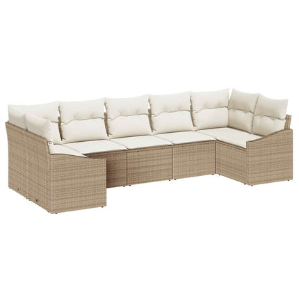Soffset med kudde 7 pcs Beige konstrotting