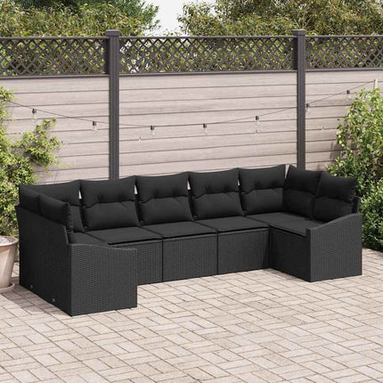 Soffset med kudde 7 pcs Svart konstrotting