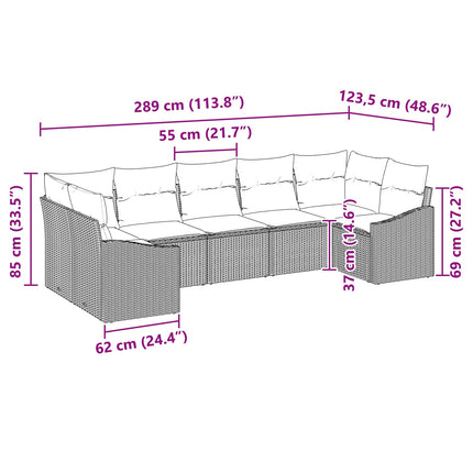 Soffset med kudde 7 pcs Svart konstrotting