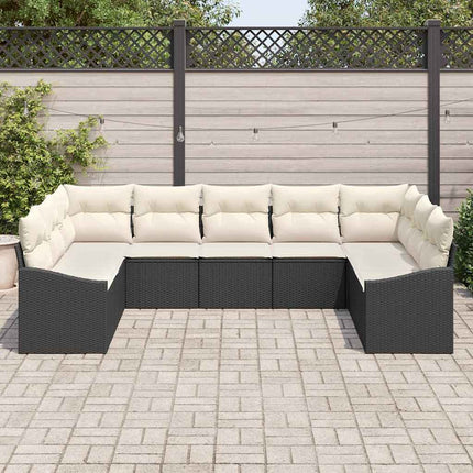 Soffset med kudde 9 pcs Svart konstrotting