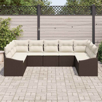 Soffset med kudde 9 pcs Brun konstrotting