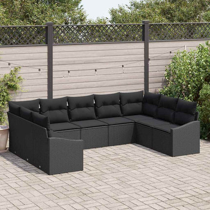 Soffset med kudde 9 pcs Svart konstrotting