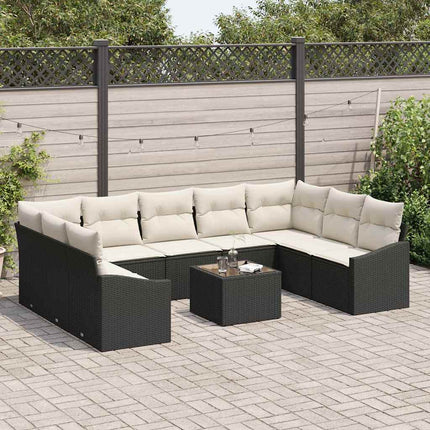 Soffset med kudde 10 pcs Svart konstrotting