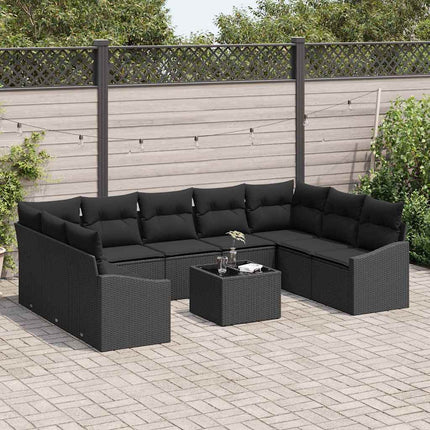 Soffset med kudde 10 pcs Svart konstrotting