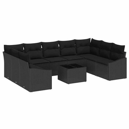 Soffset med kudde 10 pcs Svart konstrotting