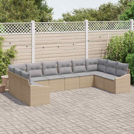 Soffset med kudde 10 pcs Beige konstrotting