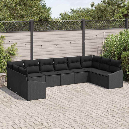 Soffset med kudde 10 pcs Svart konstrotting