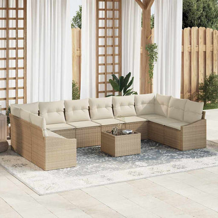 Soffset med kudde 11 pcs Beige konstrotting