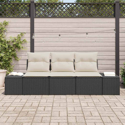 Soffset med kudde 3 pcs Svart konstrotting