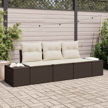 Soffset med kudde 3 pcs Brun konstrotting
