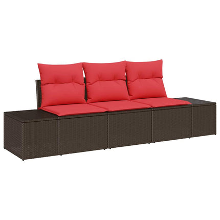 Soffset med kudde 3 pcs Brun konstrotting