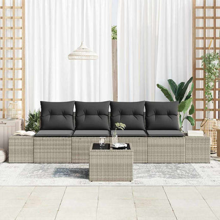 Soffset med kudde med kudde 5 pcs Ljusgrå konstrotting