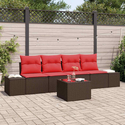 Soffset med kudde 5 pcs Brun konstrotting