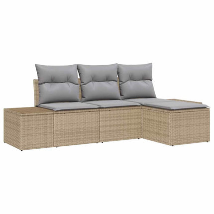Trädgårdsoffset 4 st Beige konstrotting