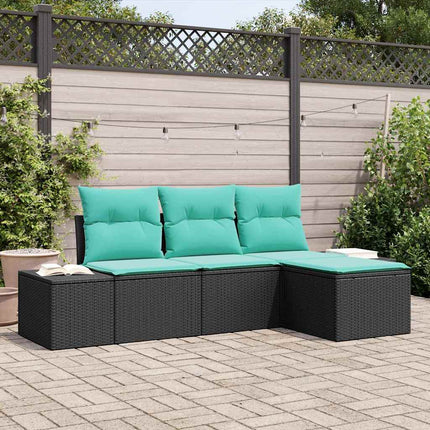 Soffset 4 st Svart [Syntetisk]: Poly Rattan