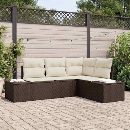 Trädgårdsoffset 4 pcs Brun konstrotting