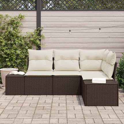Trädgårdsoffset 4 pcs Brun konstrotting