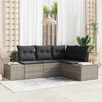 Trädgårdsoffset 4 pcs Ljusgrå konstrotting