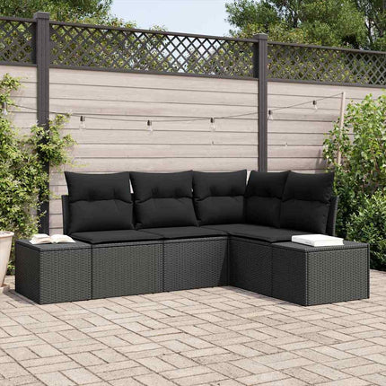 Trädgårdsoffset 4 pcs Svart konstrotting