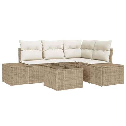 Trädgårdsoffset 5 st Beige konstrotting