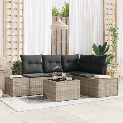 Trädgårdsoffset 5 pcs Ljusgrå konstrotting