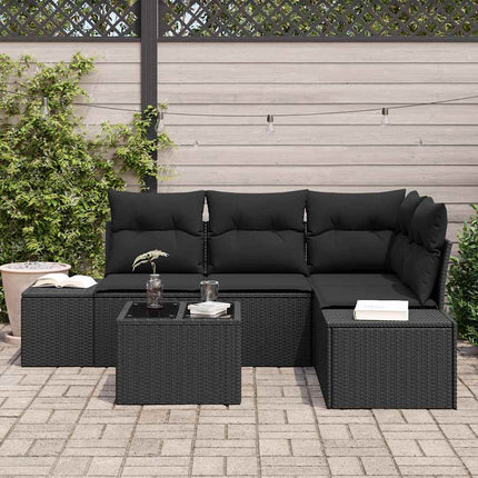 Trädgårdsoffset 5 pcs Svart konstrotting