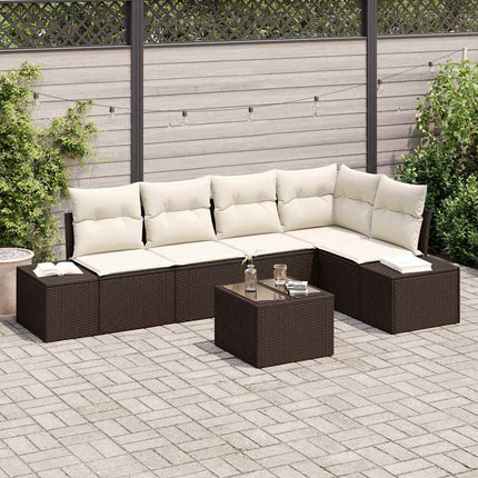 Trädgårdsoffset 6 pcs Brun konstrotting