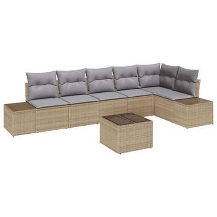 Trädgårdsoffset 7 st Beige och Grå konstrotting